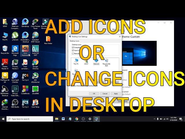 how to add icons  to desktop windows 10