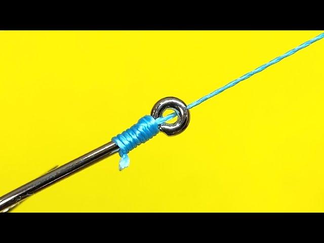 Simple universal fishing knot for any hook. Fishing knot Trombone loop.