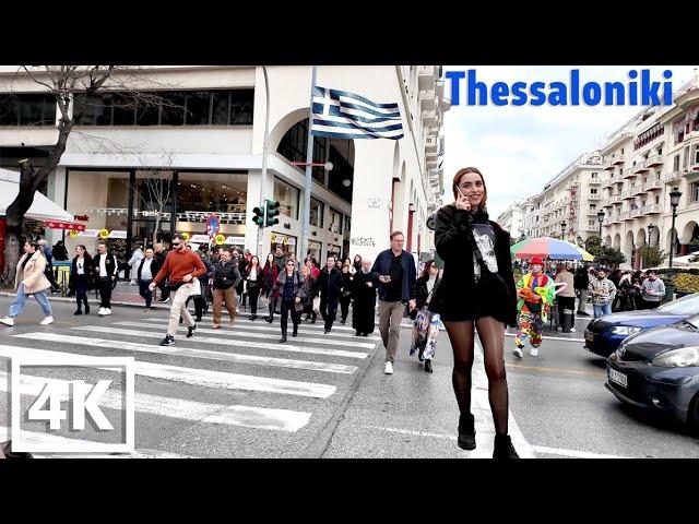 Thessaloniki, Greece  Walking Tour, City Ambient Sounds ‍️ (4k Ultra HD 50fps)