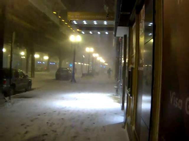 Wabash Avenue, Chicago Loop, Blizzard February 1, 2011