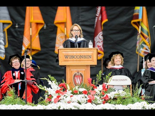 Katie Couric delivers the charge to the graduates at UW-Madison's 2015 Spring Commencement