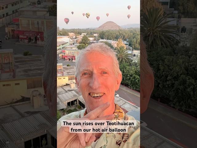 The sun rises over Teotihuacan from our hot air balloon #CDMX #balloon #hotairballoons #teotihuacan
