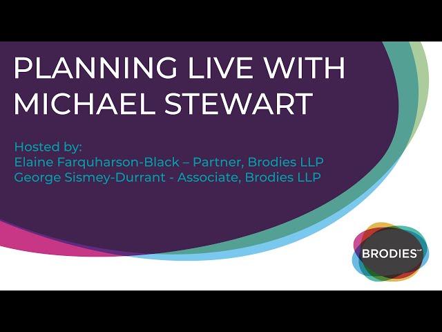 Planning Live with Michael Stewart