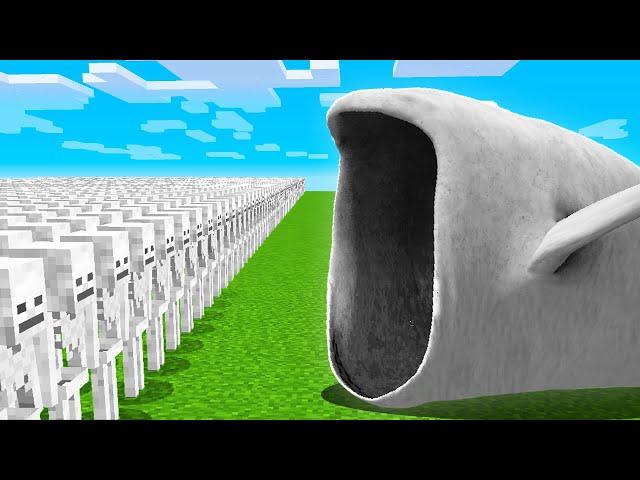 1000 SKELETONS vs SEA EATER BOSSES (Minecraft Mob Battle)