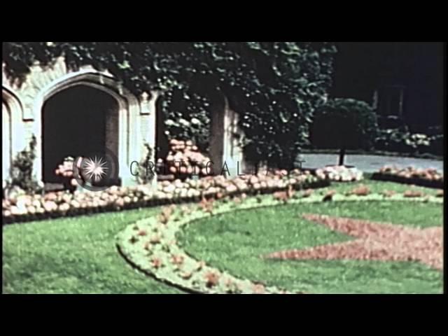 Winston Churchill, Harry Truman and Joseph Stalin at Cecilienhof Palace in Postda...HD Stock Footage