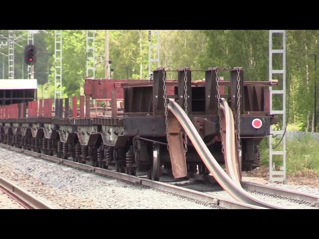 Капитальный ремонт ж.д. часть 6/8 - Выгрузка рельсовых плетей / Track repair 6/8 - Long rails 1