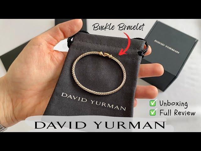 David Yurman 3mm Cable Bracelet with Buckle Unboxing and Review | Diamond and Yellow Gold Combo!