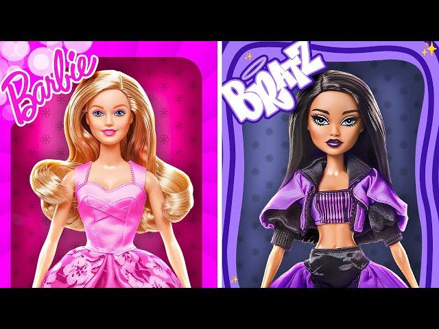  Barbie vs Bratz! Ultimate Doll Makeover Hacks & Tips 