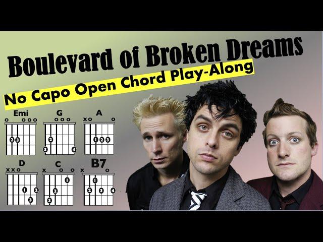 Boulevard of Broken Dreams (Green Day) EASY NO CAPO Play-Along