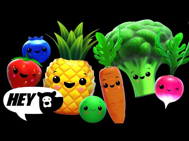 Hey Bear Sensory - Dancing Fruit and Funky Veggies  - Party Remix! -  Compilation Dance Video