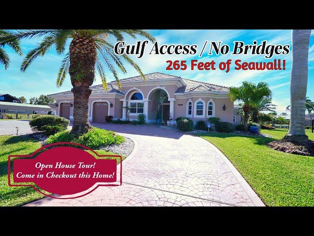 Cape Coral Florida Waterfront Home with 265 feet of Seawall | No Bridges