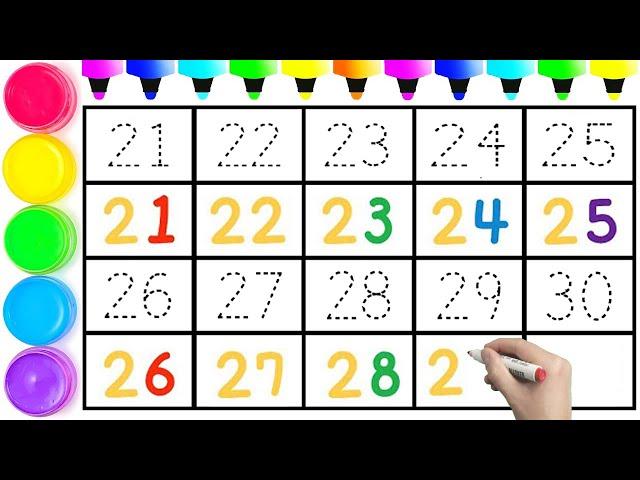 21 22 23 24 25 26 27 28 29 30 ||| Write & Read Numbers 21 to 30 Easy ||| Numbers Learning Tutorial.