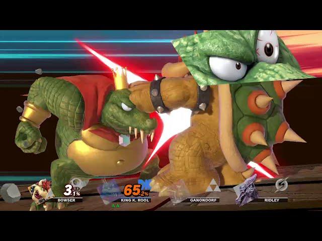 Super Smash Bros. Ultimate (Bowser Vs. King K. Rool Vs. Ganondorf Vs. Ridley)