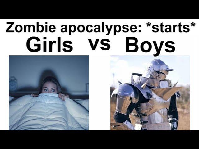 BOYS VS GIRLS MEMES ZOMBIE APOCALYPSE V2