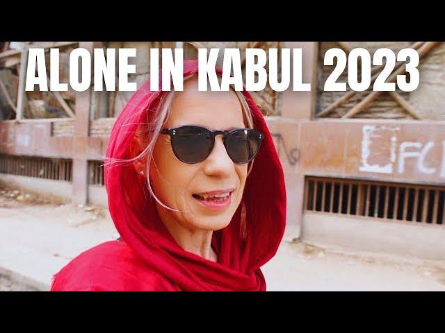 Foreigner walks alone in Kabul Afghanistan  2023