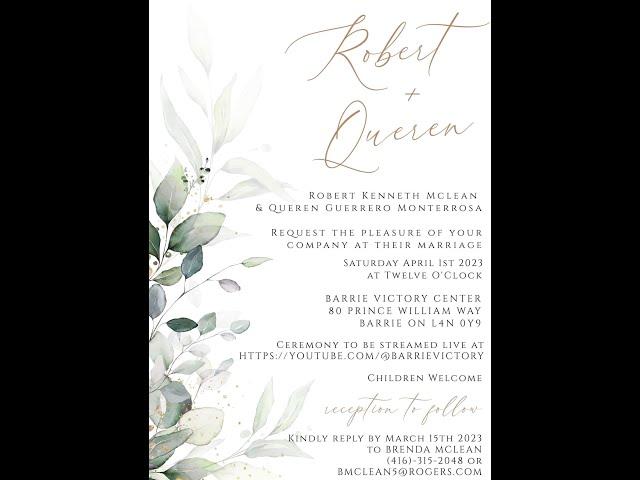 Wedding Of Robert Kenneth McLean & Queren Guerrero Monterrosa