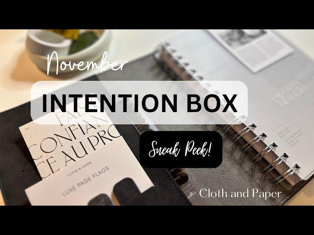 November Intention Box | ISneak Peeks | Cloth and Paper