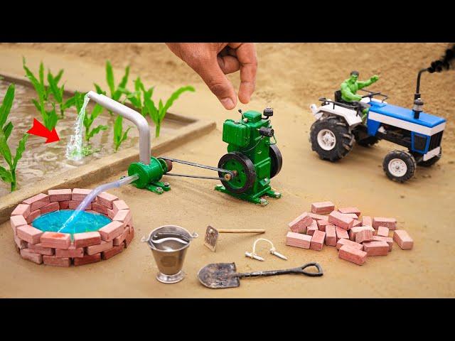 diy tractor diesel engine water pump making well science project @sanocreator@TechCreatorsOfficial