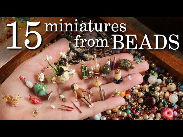 What Can We Make From Bags Of Vintage Beads? 15 Miniature Crafts!