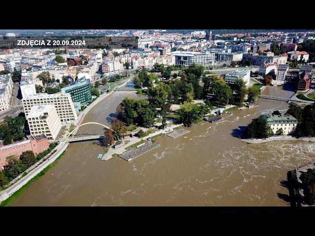 Wrocław, centrum, Odra, powódź 2024