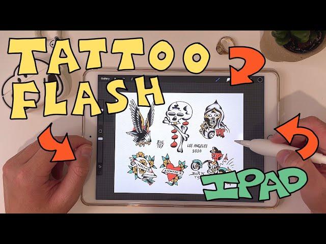 How to Draw Traditional Tattoo Flash on the iPad!