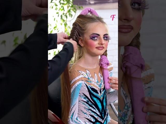 From Competition to Beauty Salon: A Gymnast's Makeup Transformation #shorts