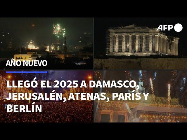 Llegó el 2025 a Damasco, Jerusalén, Atenas, París y Berlín | AFP