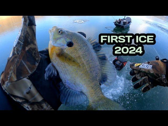 First Ice Bluegills!! (2024 Ice Fishing!!)