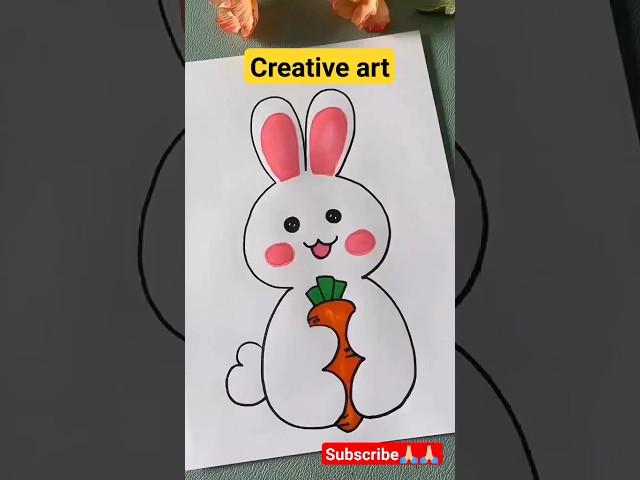 cute rabbit creative art #shiksha #drawing #nipunbharat #shorts