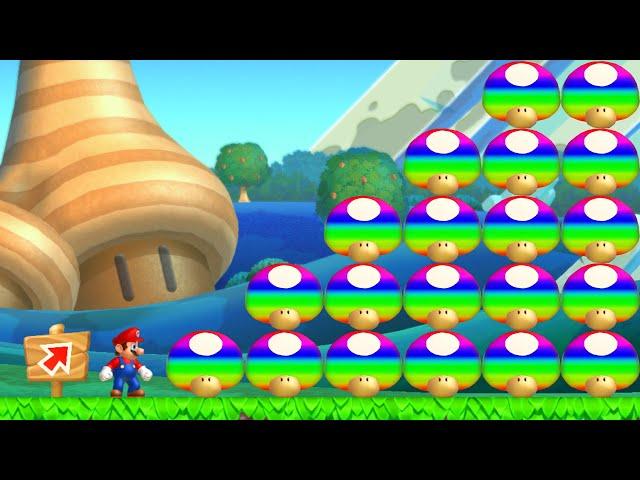 Can Mario Collect 999 Rainbow Giga Mushrooms in New Super Mario Bros. U?