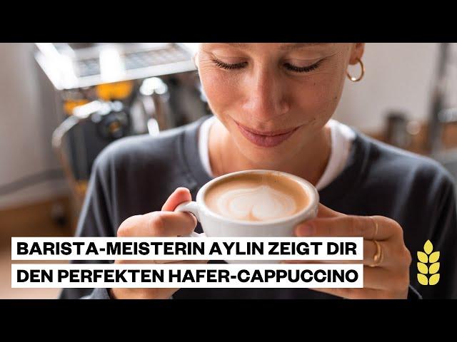 Der perfekte Hafer-Cappuccino mit Latte Art von der Barista-Meisterin Aylin | HOALY Foods