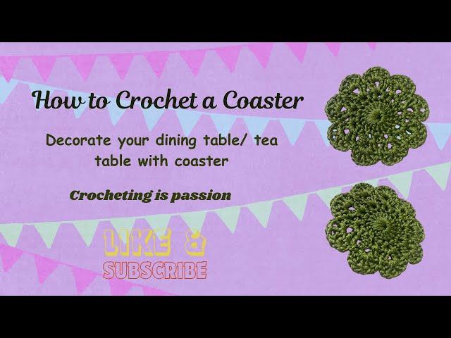 How to Crochet a Coaster| Decoration| Full Tutorial| #crochet #crochetingisfun  #coaster #tutorial