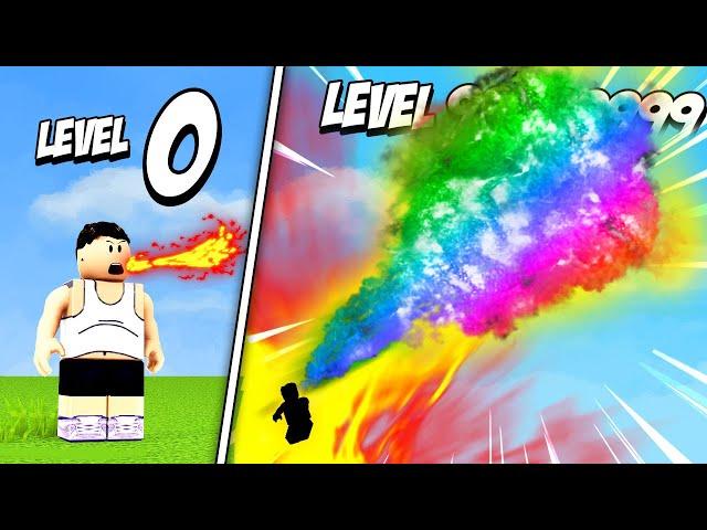 BREATHING MAX LEVEL FIRE in Roblox Fire Simulator!