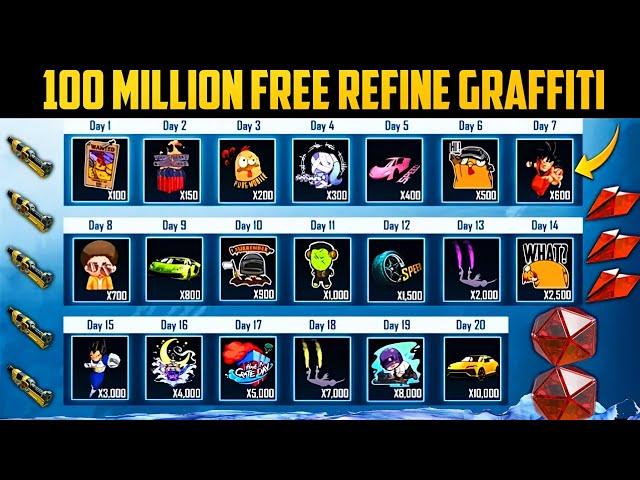  100 Million Free Refine Graffiti Tips & Tricks | Got Free 18 Mythic Emblems & 10 Materials