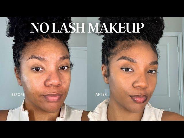 No Lash Makeup Look for Natural Hair