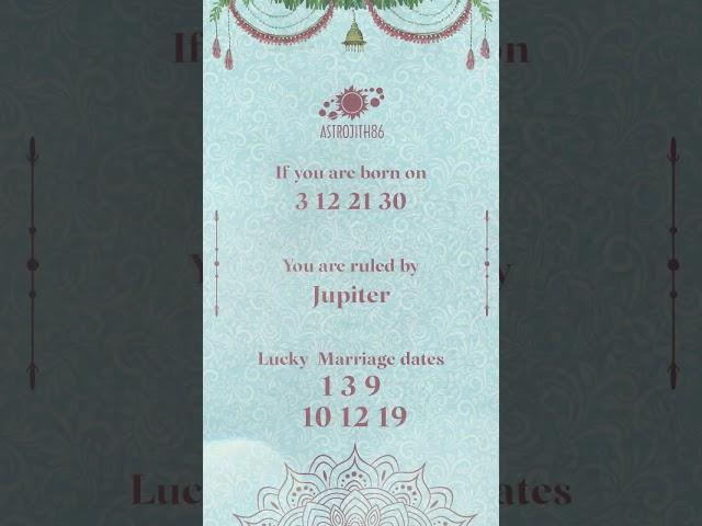 Marriage Lucky Dates  (3/9) 