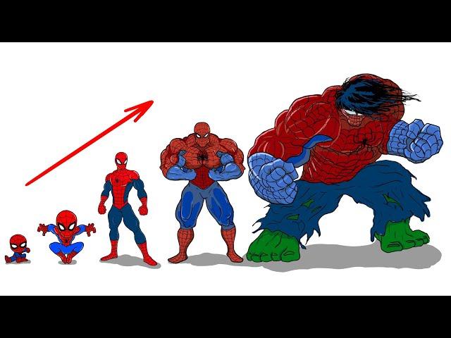 SPIDER-MAN Growing Up Evolution Baby to Adult Drawing  @EasyLittleDrawings