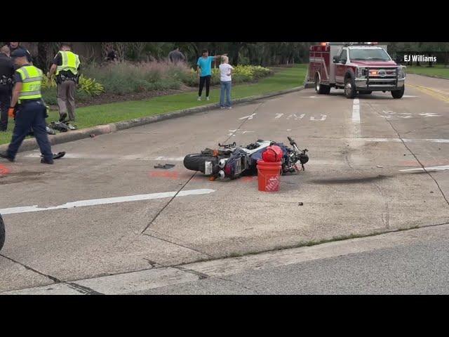 Motorcyclist critically injured in fiery collision near Shangri La Botanical Gardens