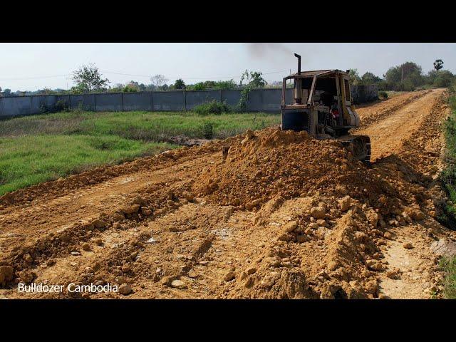 BIG THE PROJECT!! POWERFUL DOZER KUMATSU WORK FAST PUSHING CLEARING THE SOIL MAKE NEW ROAD LONG