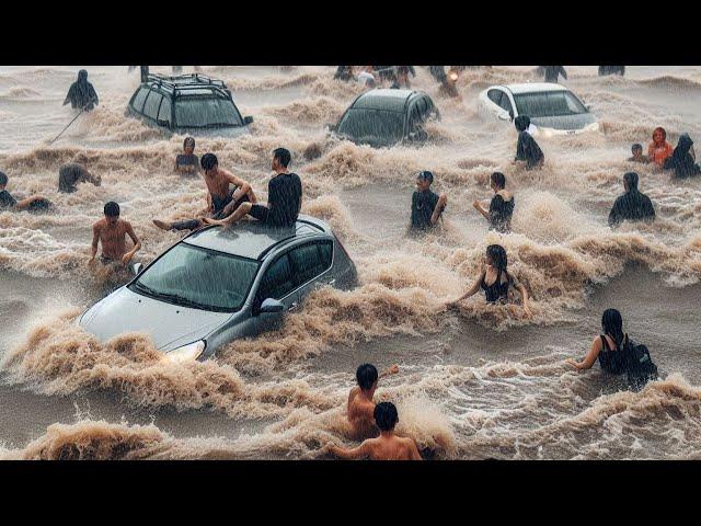 Breaking news from Turkey. Flooded houses in Karaman