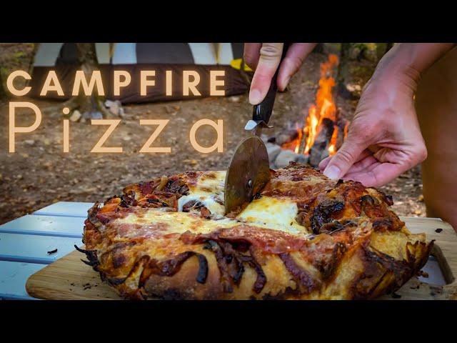 CAMPFIRE Pizza From Scratch | Dutch Oven COOKING