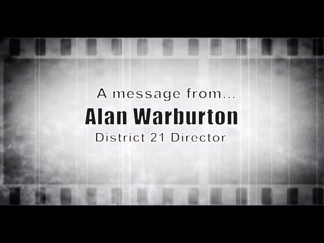 A MESSAGE FROM ALAN WARBURTON