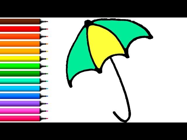 Bolalar uchun soyabon rasm chizish Draw an umbrella for kids Рисование зонт для детей