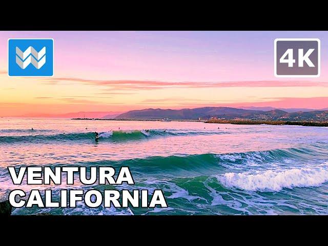 [4K] Sunset at Ventura Harbor Village in Ventura, California USA - Walking Tour & Travel Guide 