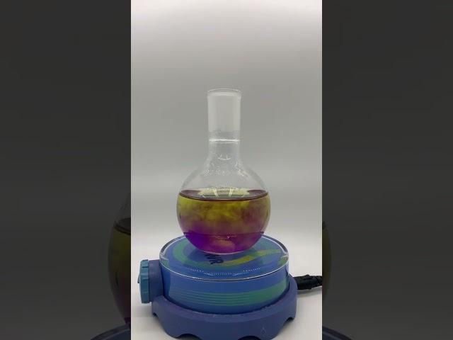 watch the color change as i make this acid solution  alkaline by adding sodium hydroxide #chemistry