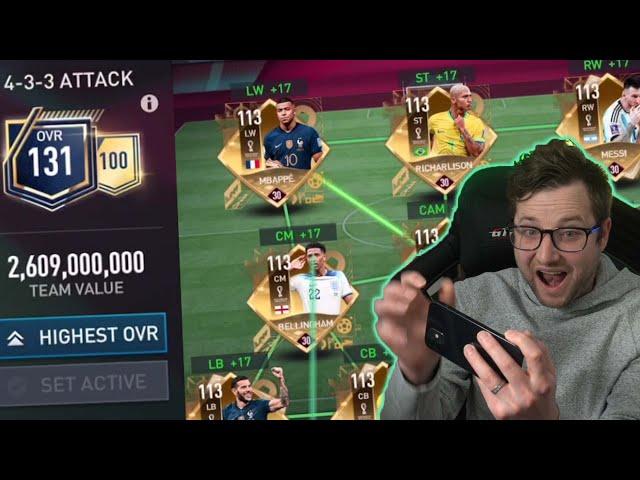 Full Max Rated TOTT Squad On FIFA Mobile 22! 2.6 Billion Coin World Cup Team of the Tournament Squad