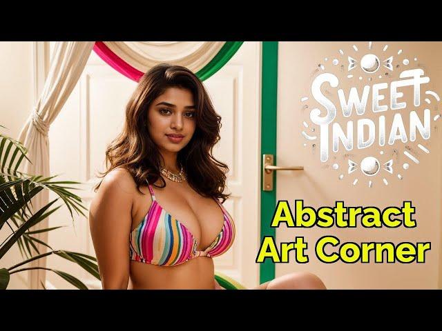 [4K] Sweet Indian AI Lookbook- Abstract Art Corner