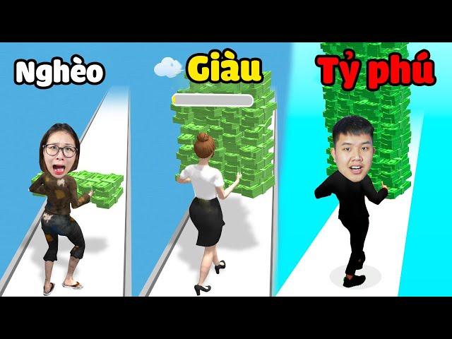 Thử thách kiếm tiền từ nghèo tới giàu trong Money Run 3D