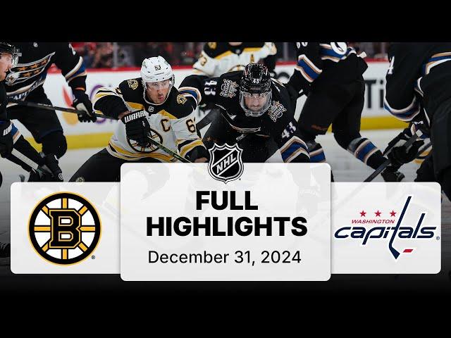 NHL Highlights | Bruins vs. Capitals | December 31, 2024