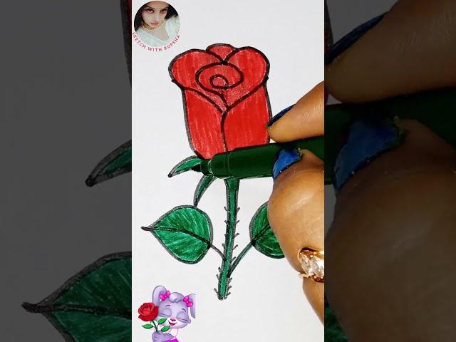 Rose Drawing Easy | How to Draw a Rose Easy step by step | Rose Drawing Simple